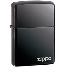 Запальничка Zippo CLASSIC BLACK ICE with logo чорний лід (150ZL)