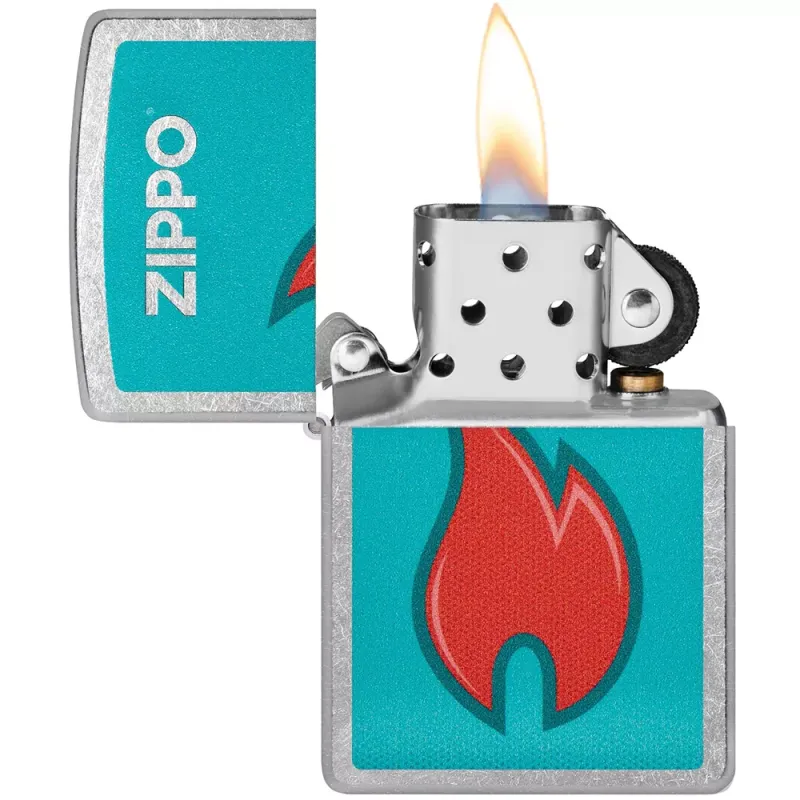 Зажигалка бензиновая Zippo 207 2022PFF Flame Design Серебристая (48495)