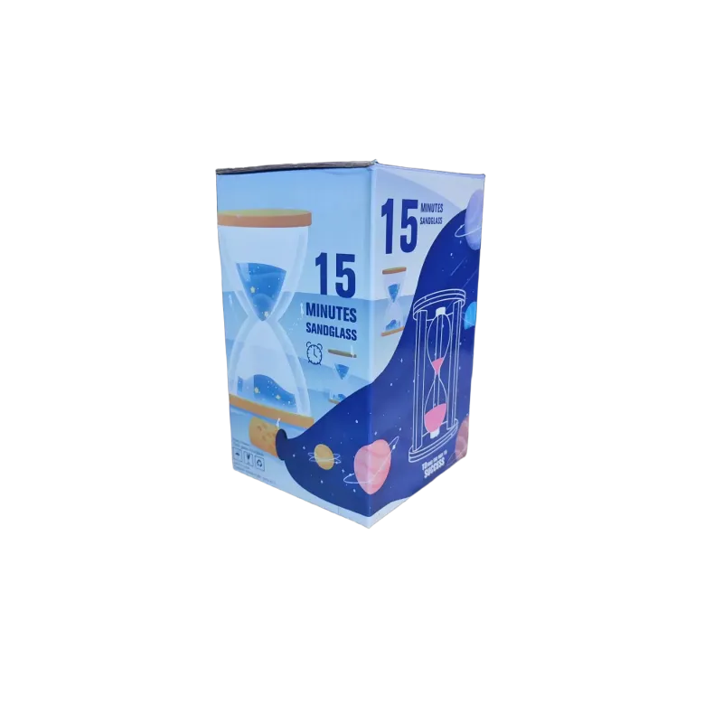 Часы песочные на 15 минут в дереве, зеленый песок 14,5х9х9 см (DN32213C)