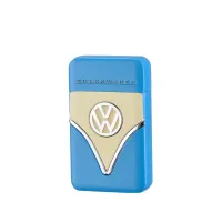 Запальничка газова п'єзо турбо Licences VW Full Cap Metal Жовто-блакитна (40610124YEBLU)