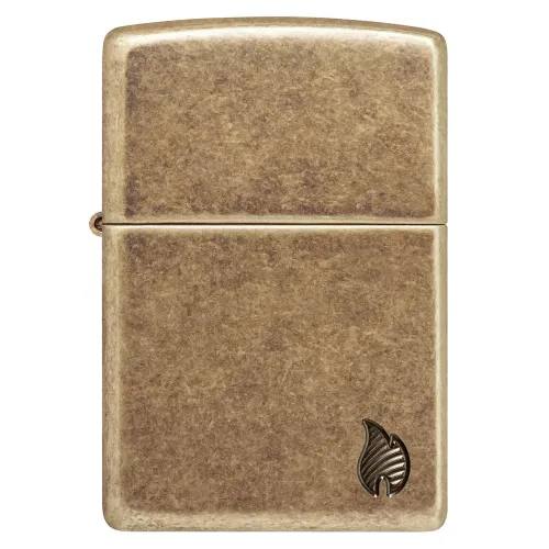 Зажигалка армированная бензиновая ZIPPO Armor® Antique Brass Design Series Flame, латунный (46400)