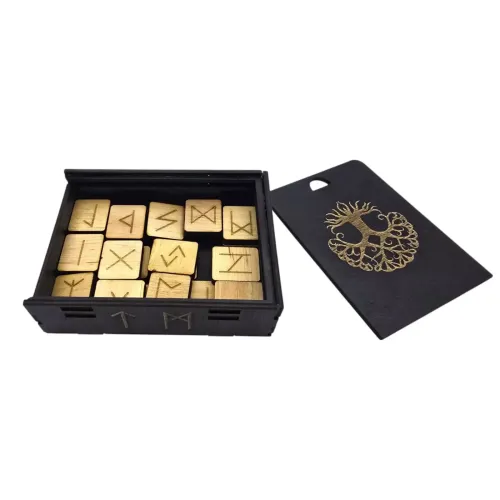 Карти Таро Футляр для скандинавських рун "Дерево Життя" (14х10.5х4см), дерево вкрите темною емаллю (DN36424)