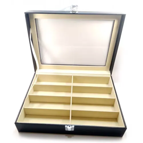 Футляри Футляр для зберігання окулярів 8 шт 34х25х8.5 см еко-шкіра, чорний (DN32148)