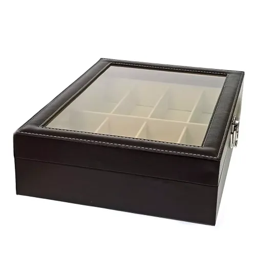 Футляри Футляр для зберігання окулярів 8 шт 34х25х8.5 см еко-шкіра, чорний (DN32148)