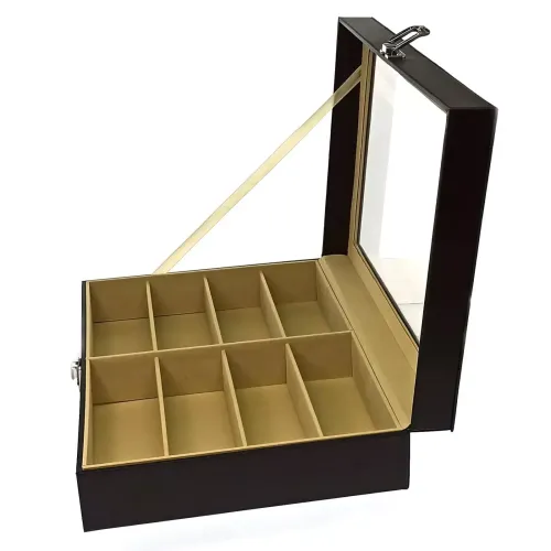 Футляри Футляр для зберігання окулярів 8 шт 34х25х8.5 см еко-шкіра, чорний (DN32148)