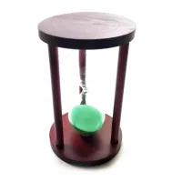 Часы песочные на 15 минут в дереве, зеленый песок 14,5х9х9 см (DN32213C)