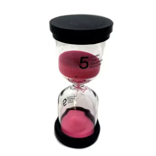 Песочные часы Часы песочные на 5 минут розовый песок 10,5х4,5х4,5 см (DN30720)