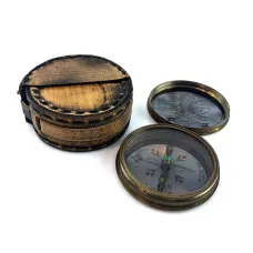 Компас безрідинний бронзовий у шкіряному футлярі " Dollond London" Compass Dolland Antic 8,7 х3,5см (DN34903)
