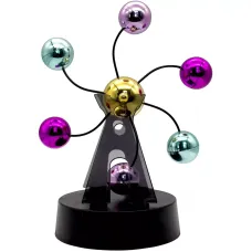 Маятник кинетический антистресс "Цветные шары" инерционный (4 батареи АА в комплект не входят) пластик, хром (21х17х11 см) (DN29733N)
