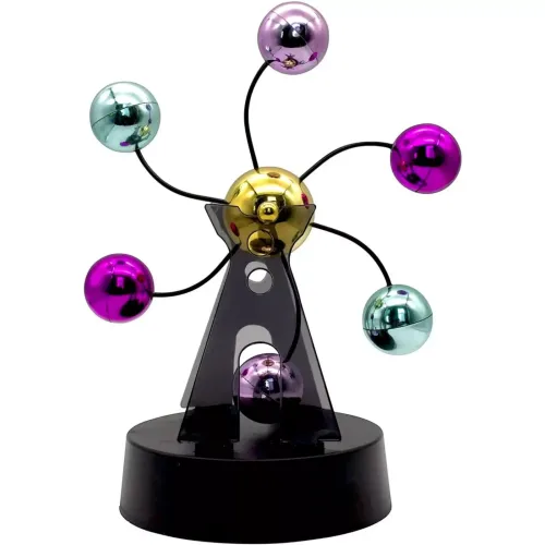Приниматели решений и антистрессы Маятник кинетический антистресс "Цветные шары" инерционный (4 батареи АА в комплект не входят) пластик, хром (21х17х11 см) (DN29733N)
