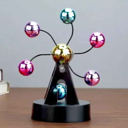 Приниматели решений и антистрессы Маятник кинетический антистресс "Цветные шары" инерционный (4 батареи АА в комплект не входят) пластик, хром (21х17х11 см) (DN29733N)