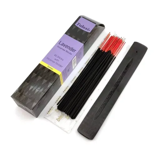 Наборы ароматов Благовония с деревянной подставкой Tulasi Lavender 40 аромапалочек (DN34546)