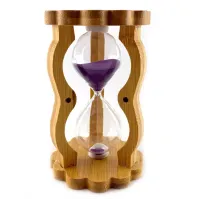 Пісочний годинник на 10 хвилин у бамбуку "I love you" фіолетовий пісок (DN29515C)
