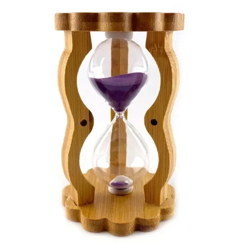Пісочний годинник Пісочний годинник на 10 хвилин у бамбуку "I love you" фіолетовий пісок (DN29515C)
