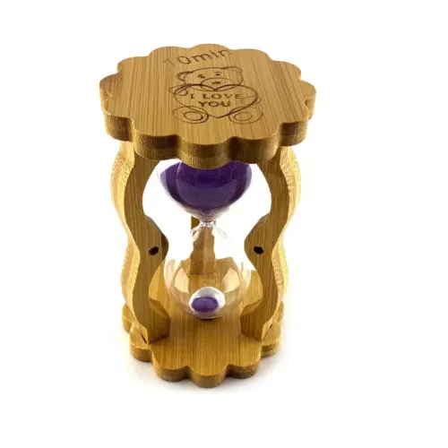 Пісочний годинник Пісочний годинник на 10 хвилин у бамбуку "I love you" фіолетовий пісок (DN29515C)