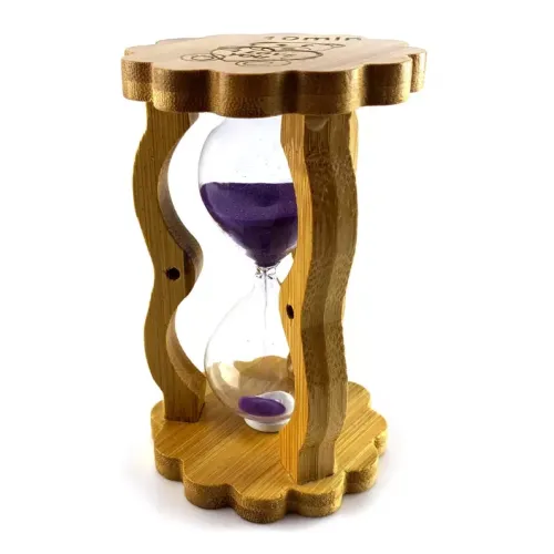 Пісочний годинник Пісочний годинник на 10 хвилин у бамбуку "I love you" фіолетовий пісок (DN29515C)