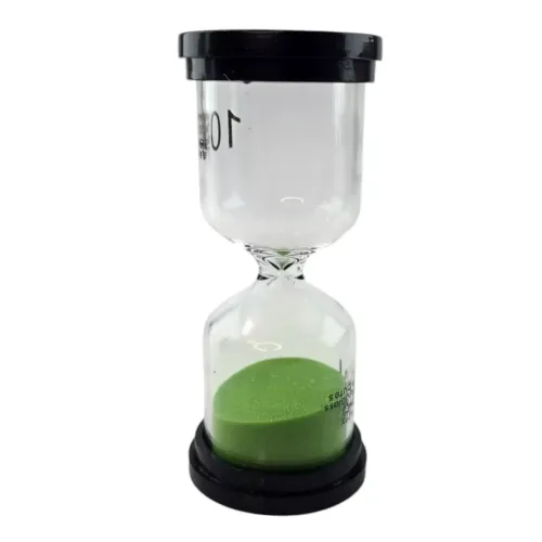 Песочные часы Песочные часы на 10 минут, зеленый песок 10х4,5х4,5 см, картона упаковка (DN30777G)