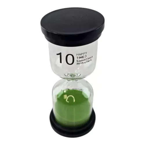 Песочные часы Песочные часы на 10 минут, зеленый песок 10х4,5х4,5 см, картона упаковка (DN30777G)