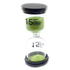 Песочные часы None на 15 минут 10.5х4.5х4.5 см Зеленый песок (H-03 15)