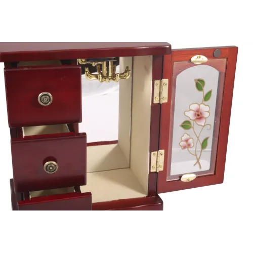 Ящики, комодики, шкафчики Шкафчик-шкафчик под украшения King Wood, вишня (JF-B3017C)