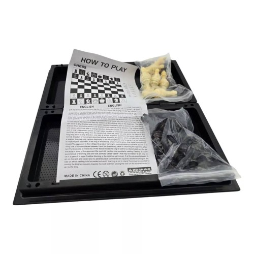 Шахи Шахи магнітні DUKE пластик, чорно-сірі, картонна упаковка 12,3х24,7х4,1 см (DN36180)