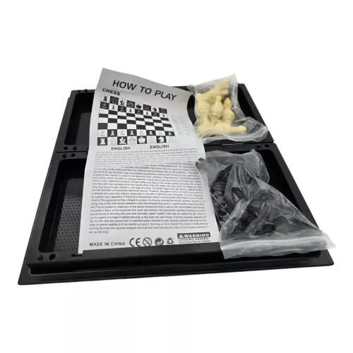 Шахи Шахи магнітні DUKE пластик, чорно-сірі, картонна упаковка 12,3х24,7х4,1 см (DN36180)