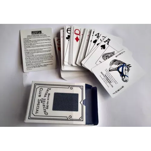 Игральные карты Шкатулка с картами в винтажном стиле "Дракон и Феникс" 2 колоды карт на 54 шт, синяя, красная рубашка (DN22075)