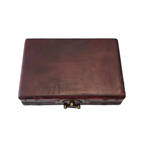 Игральные карты Шкатулка с картами в винтажном стиле "Дракон и Феникс" 2 колоды карт на 54 шт, синяя, красная рубашка (DN22075)