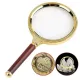Компасы, лупы Универсальная лупа с ручкой, металл, пластик, коричневый, золотистый, кратность 3Х (d-7 см h-15,5 см) (DN29791)