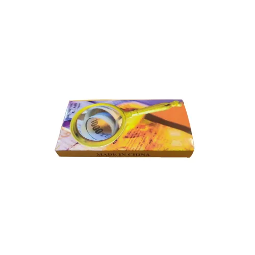 Компасы, лупы Универсальная лупа с ручкой, металл, пластик, коричневый, золотистый, кратность 3Х (d-7 см h-15,5 см) (DN29791)