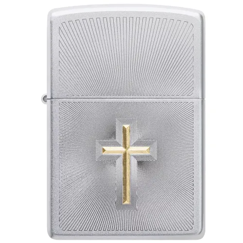 Бензинові запальнички Запальничка бензинова Zippo 205 Cross Design Срібляста (48581)