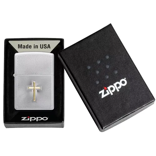Бензинові запальнички Запальничка бензинова Zippo 205 Cross Design Срібляста (48581)
