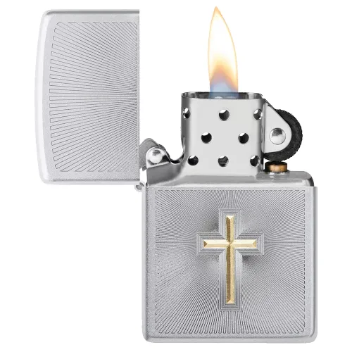 Бензинові запальнички Запальничка бензинова Zippo 205 Cross Design Срібляста (48581)