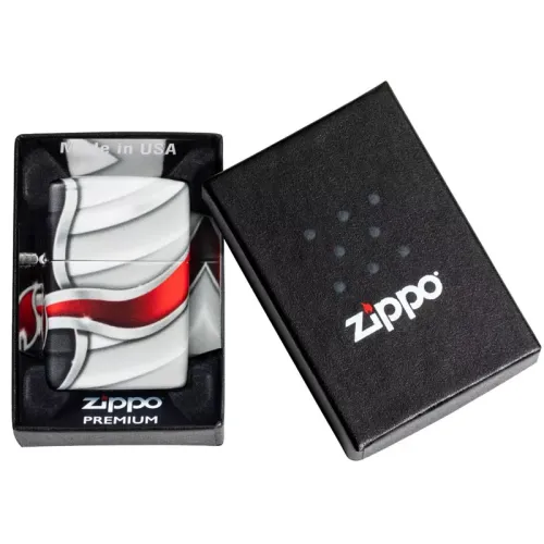Бензиновые зажигалки Зажигалка бензиновая Zippo Flame Design с покрытием White Matte (49357)