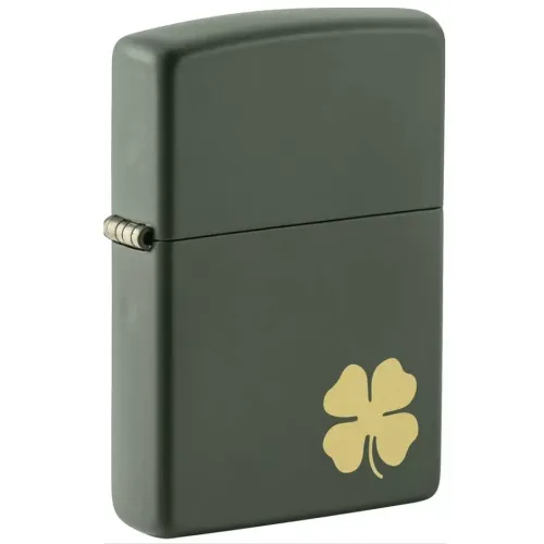 Бензинові запальнички Запальничка бензинова Zippo Four Leaf Clover Design Темно-зелена (49796)