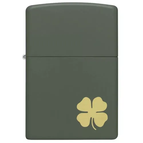 Бензинові запальнички Запальничка бензинова Zippo Four Leaf Clover Design Темно-зелена (49796)