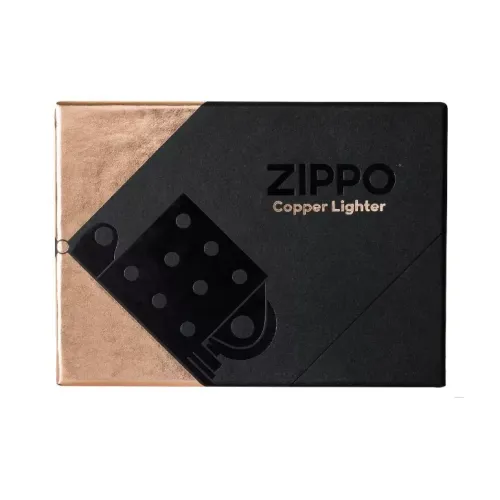 Бензиновые зажигалки Зажигалка коллекционная бензиновая Zippo Solid Copper with Black Plated Insert ручная работа медь (48107)