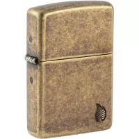 Запальничка армована бензинова ZIPPO Armor® Antique Brass Design Series Flame, латуний (46400)