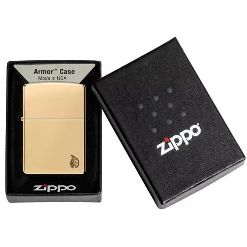 Бензинові запальнички Запальничка армована бензинова ZIPPO Armor® High Polish Brass Flame Design Series Flame (46397)