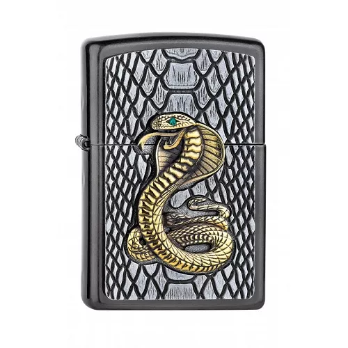 Бензиновые зажигалки Зажигалка бензиновая ZIPPO Kobra gold (2005928)