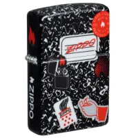 Зажигалка бензиновая ZIPPO Notebook Zippo Design , черный (46707)