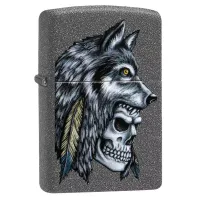 Зажигалка бензиновая Zippo Wolf Skull Feather Design (29863) Зажигалка бензиновая Zippo Wolf Skull Feather Design (29863)