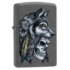 Зажигалка бензиновая Zippo Wolf Skull Feather Design (29863)