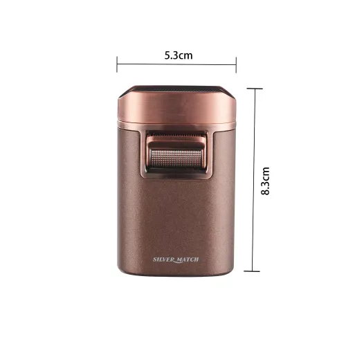 Газові запальнички Запальничка газова для сигар настільна 4 турбо Silver Match Monaco підставка для сигари, темна мідь, подарункова коробка (40674372)