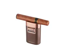 Зажигалка газовая для сигар настольная 4 турбо Silver Match Monaco подставка для сигары, темная медь, подарочная коробка (40674372)