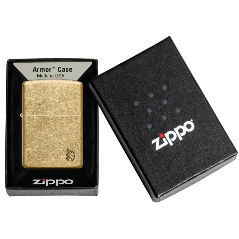 Запальничка армована бензинова ZIPPO Armor® Tumbled Brass Series Flame (46398)