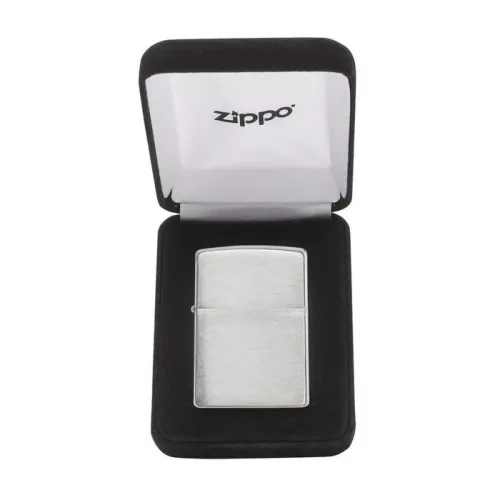Серебряная бензиновая зажигалка Zippo 13 Brushed Finish Sterling Silver (13)