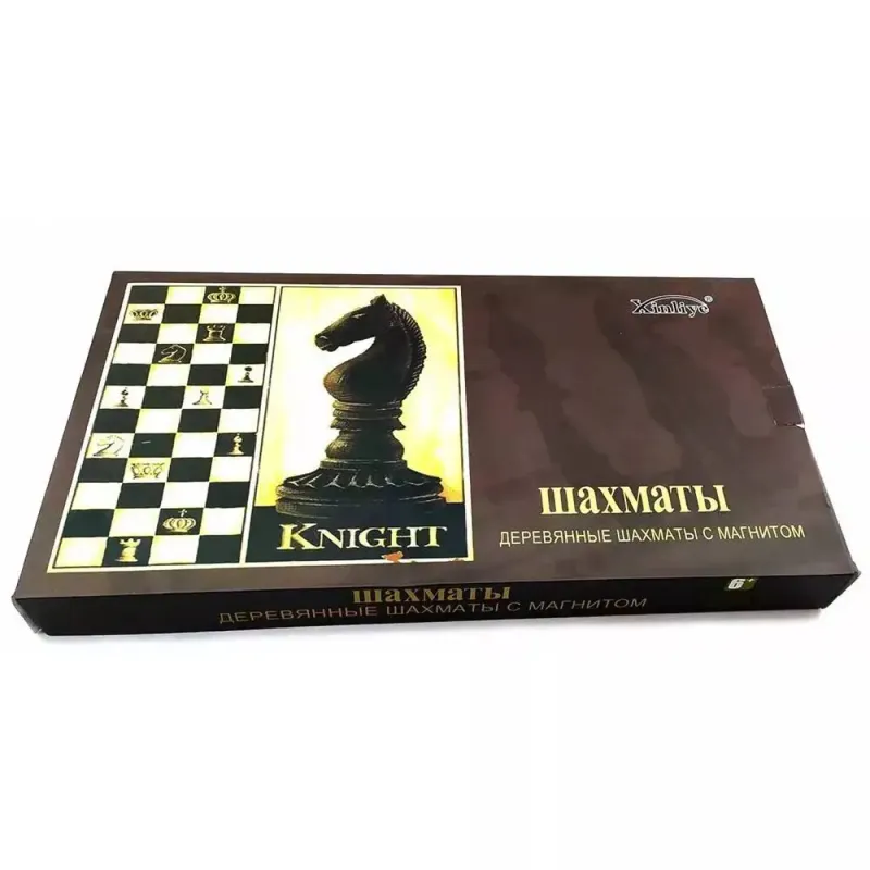 Набор 2 в 1 Шахматы, шашки деревянные магнитные (39х39х2 см) (DN32800)