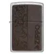 Зажигалка бензиновая ZIPPO Brown Leather Emblem - Zippo Design, хром, кожа коричневый (49920)