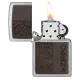 Зажигалка бензиновая ZIPPO Brown Leather Emblem - Zippo Design, хром, кожа коричневый (49920)